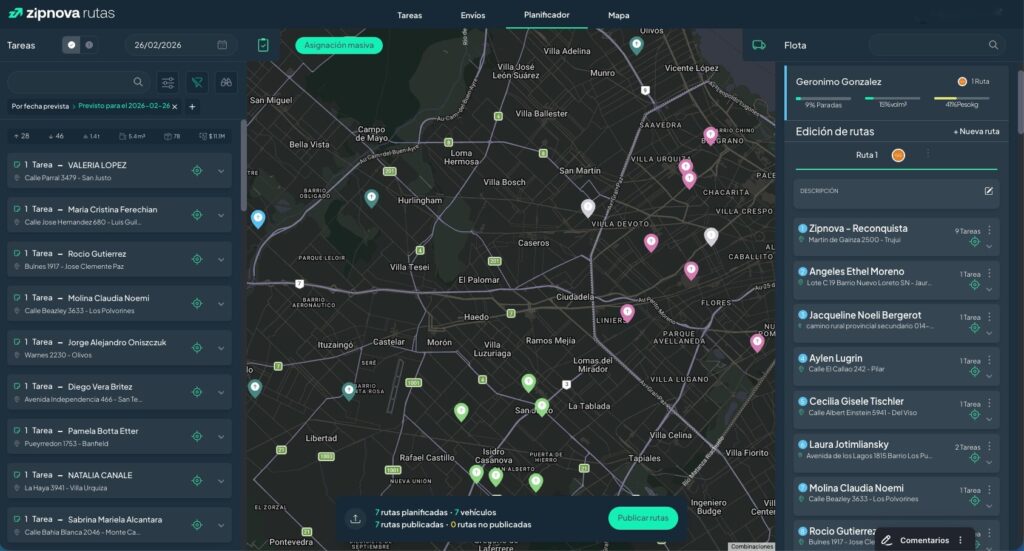 planificación de rutas y entregas